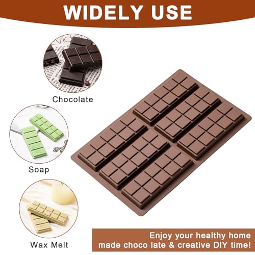 Chocolate Bar Mold，Non-Stick Chocolate Molds，100% Food Grade Silicone Mold (Pack of 2) - size: 10 Snap (Pack of 2)