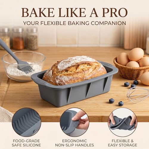Silicone Bread Loaf Pan, Nonstick Bread Pan Baking Pan, 2pcs - color: Loaf