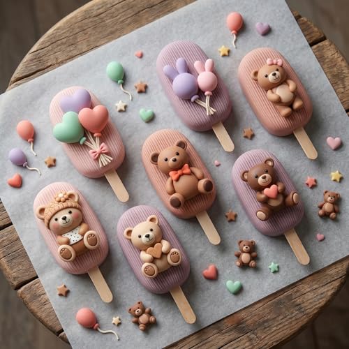 ZiXiang Bear Silicone Mold Balloon Fondant Molds Bear Candy Mold Set Of 4 - color: Style F