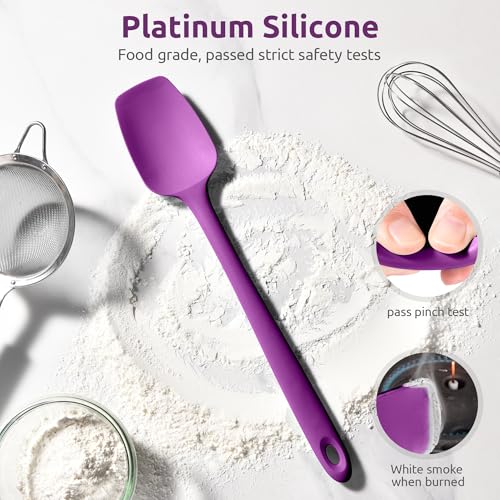 U-Taste 14" Long Silicone Spoonula, 600°F High Temp Spoon Spatula, Purple - color: Purple, size: 14 in (spoon spatula)