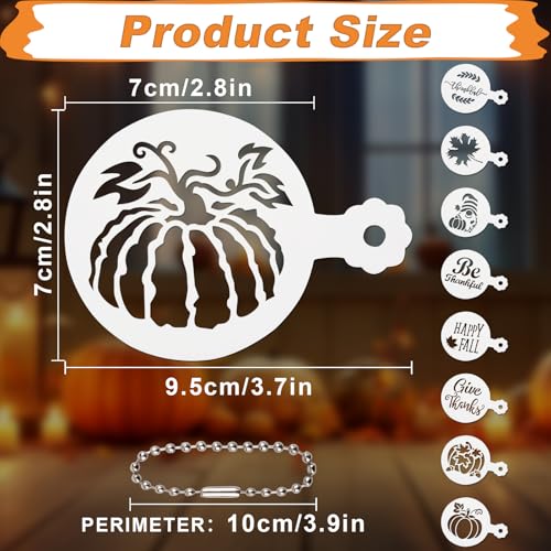 56 Pcs Thanksgiving Cookie Stencils for Royal Icing Cookie Decorating Kit - Small Fall Coffee Latte Art & Cupcake Cocktail Drink Food Baking Stencils - style: Thanksgiving