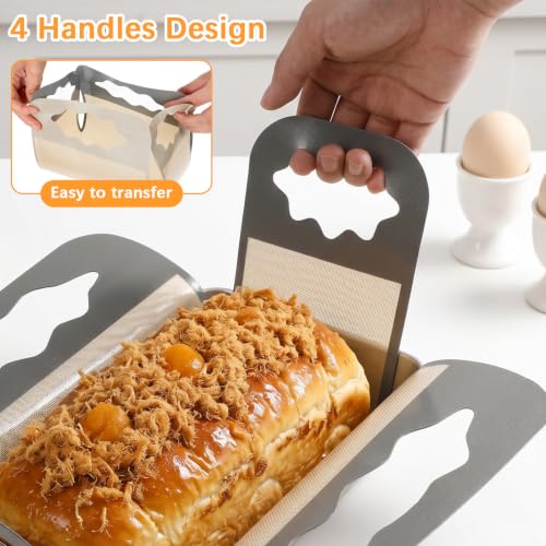 2Pcs Silicone Bread Pan Liner Reusable Baking Mat Fits 9x5" Loaf Pans