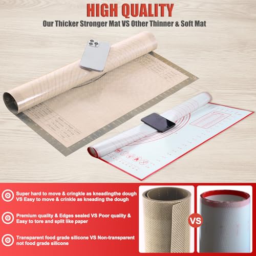 Silicone Pastry Mat Large Baking Mat 36X24 inch Dough Mat with Measurements - color: Gray, size: 24"L x 36"W