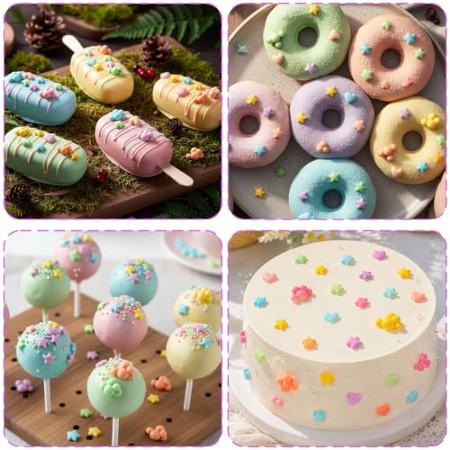 Infovox 4PCS Star Chocolate Molds, Silicone Heart Molds for Cake Deraction - color: Purple(NF516)