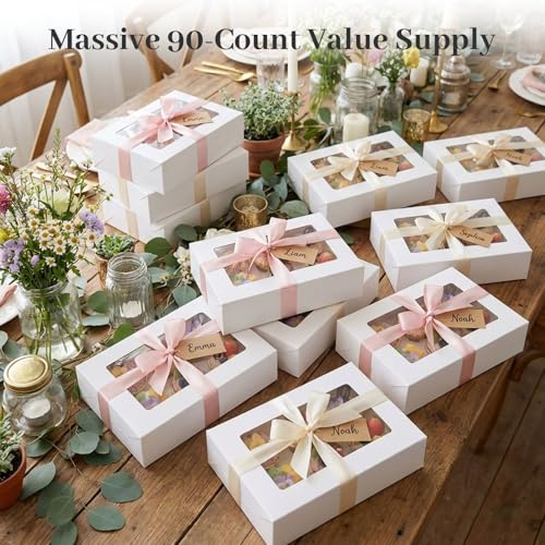 VGOODALL 6 Count White Cupcake Boxes, 15 PCS Cupcake Containers - color: White-1