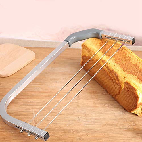 Zerodis Wire Cake Cutter Leveler, 3 Blades Stainless Steel Cut Saw, Cake Leveler Professional Cake Cookie Cutter Slicer with Stainless Steel Wires and Handle