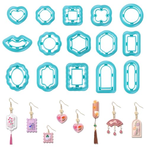 ORIGACH 15 Pcs Vintage Frame Polymer Clay Cutters Set - style: Frame