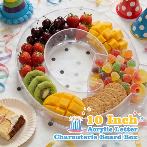 Ledido Reusable 10'' Fillable Acrylic Charcuterie Board Box Letter Q - color: Letter Q