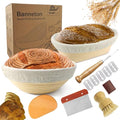 Banneton Bread Proofing Baskets, Set of 2, 9-Inch Round & 10-Inch Oval - size: 9'' round+10''oval