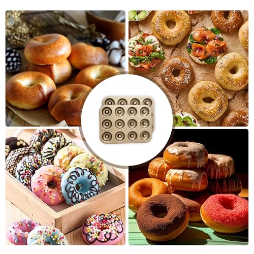 Donut Pans 2 Pack, 12 Cavity Nonstick Doughnut Trays, Gold