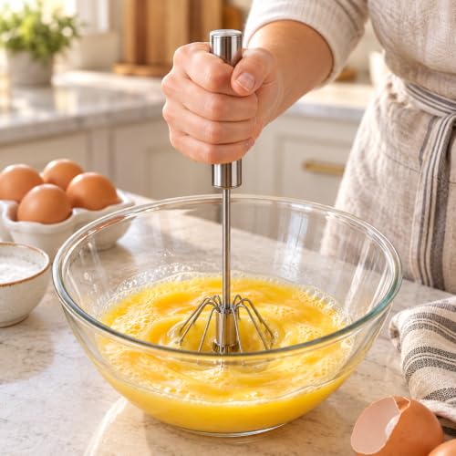 Mrs. Anderson’s Baking Rotary Whisk Hand Blender, Stainless Steel, 10.25-inches - style: Rotary