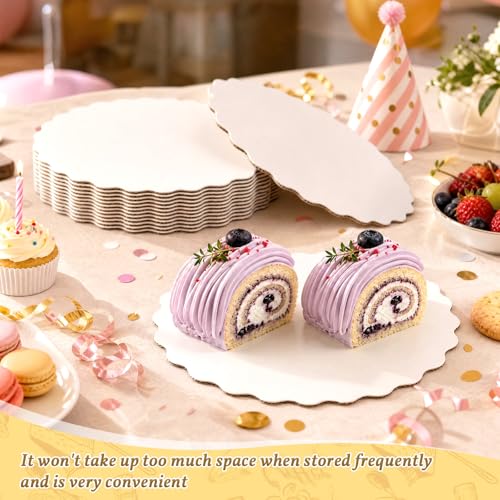 12 Pack 10 Inch Round Cake Boards,White Wave Cardboard Cake Rounds - color: White, size: 10 Inch - 12 Pack, style: Wavy Edge
