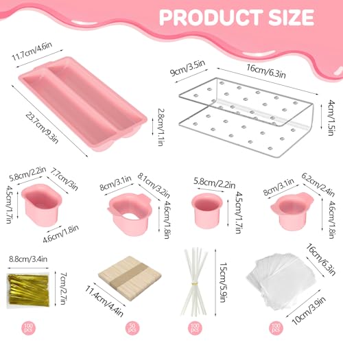 Cake Pop Mold Set, Cake Pop Kit, Cakesicle Cutter, 354 Pcs Cake Pop Accessories, Perfect for Making Cake Pops and Ice Cream-Shaped Cakes—ideal for Halloween, Christmas, And Parties - color: Pink
