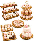 Wooden Dessert Table Display Set, 6-Piece Cake and Cupcake Stand Combo