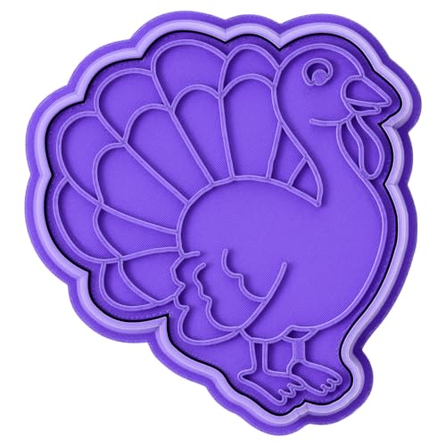Turkey cookie cutter stamp - Fall series - 15mm deep Cookie cutter, Image press - Marshmallow Bliss - color: Turkey
