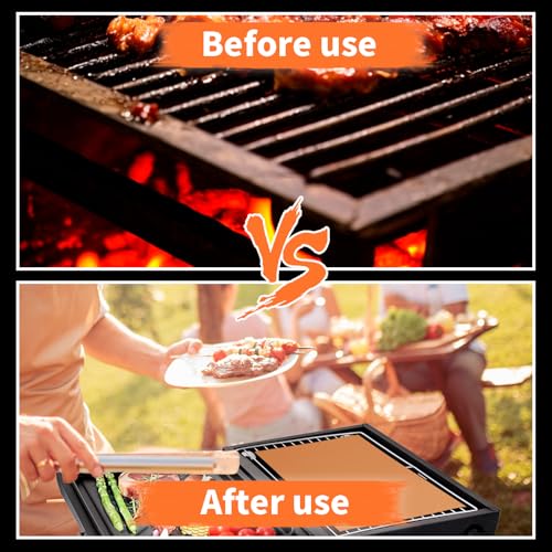 WIBIMEN Grill Mats for Outdoor Grill, Copper 9pcs Grill Mat - color: Copper 9pcs