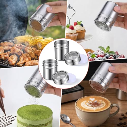 Hecila 2PCS Powder Sugar Shaker Duster, Powdered Sugar Shaker Duster