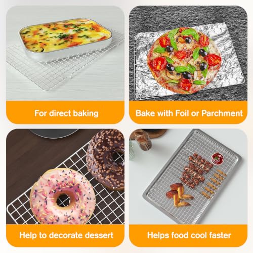2 PCS Cooling Racks for Cooking and Baking, 10" x 16", Silver - color: Silver, size: 10‘’x16‘’-2PC