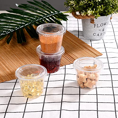 EDI 5.5 oz Clear Disposable Portion Cups with Lids, 50 Sets - style: 5.5 OZ