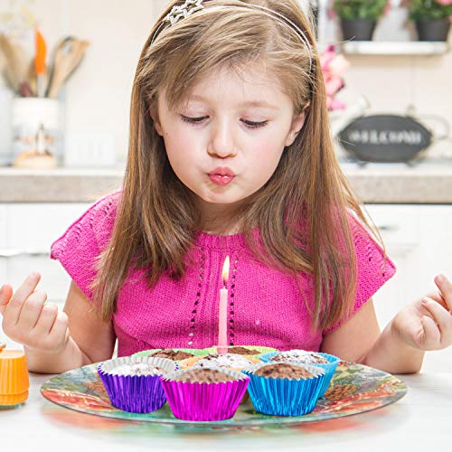 Sumind 400 Pcs Mini Foil Cupcake Liners Holiday Baking Cups,10 Colors - color: 10 Colors