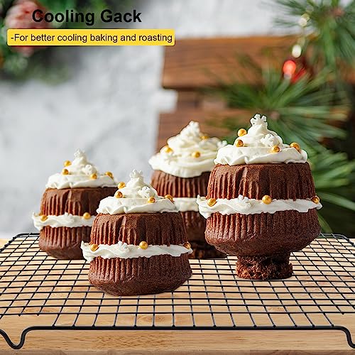 3 Pieces Cooling Rack for Baking, Cake Cooling Rack Square, 16x10 Inches Baking Rack Oven Safe Grid Wire Racks, Non-Stick Drying Net Rack Cake Cold Drying Net for Grilling,Roasting and Drying