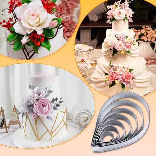 7pcs Rose Petal Cutter Set Gum Paste Fondant Cake Cutters Decorating Tools