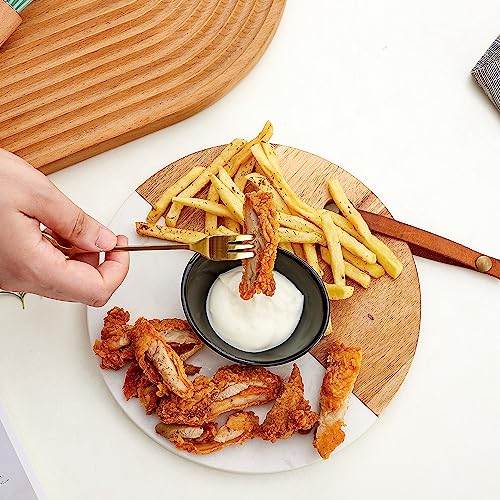 Ceramic Dipping Bowls Set of 6,1.5 Oz Black Dip Pinch Bowl,Soy Sauce Dishes,Mini Bowls for Charcuterie Board Sushi,Tomato Sauce,BBQ and Party Supplies(Black) - color: Black