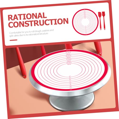 Silicone Kneading Mat Set 30 cm Red Round