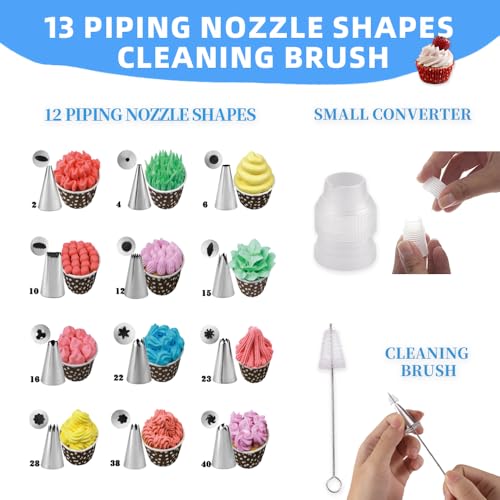 79PCS Cake Decorating Kit with Revolving Cake stand Turntable for Beginner - size: 79PCS Cake Decor Kit