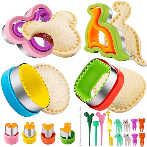 Nifogo Sandwich Cutter for Kids Lunch 22 Pcs (LARGE) - color: A-Pink Blue 22pcs