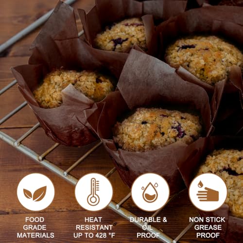 120pcs Tulip Cupcake Liners for Baking Cups, Premium Muffin Liners Holders - color: Coffee