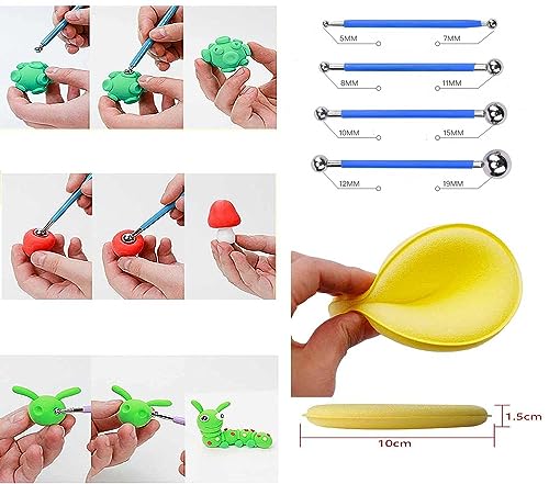 LANGQUN 35pcs Clay Sculpting and Pottery Tools Kit - Air Dry and Polymer Clay Dotting Tools - Ceramic Supplies for Modeling and Shaping - For Kids and Adults