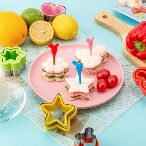 Nifogo Sandwich Cutter for Kids Lunch 48 Pcs (LARGE) - color: H-Orange Green 48pcs