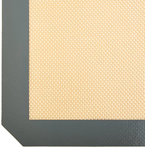 Amazon Basics Silicone Rectangular Baking Mat, Non-Stick, Reusable, Dishwasher Safe, Food Safe, Heat Resistant, 16.5" x 11.6", Beige/Gray, 2-Pack - size: 2-Pack, style: Baking Mat
