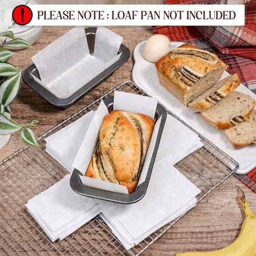 Webake 200Pcs Unbleached Parchment Paper Mini Loaf Pan Liners for 6x3 Small Banana Bread Pan, Original Precut, Non Toxic Baking Papers - color: White 6x3