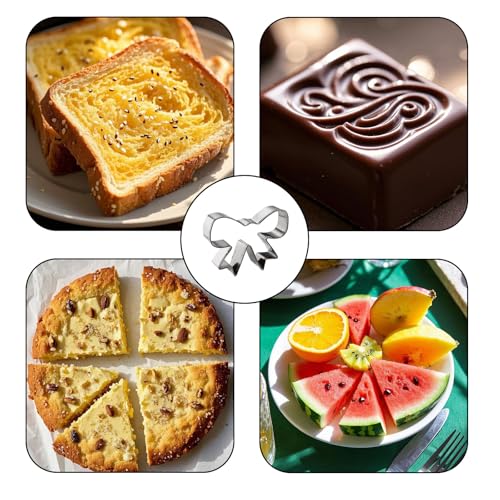 3pcs Bow Cookie Cutters Set, 2.56x1.97in Mini Stainless Steel Bow Shape Biscuit Cutters for Birthday Party Baby Shower DIY Craft Baking Supplies