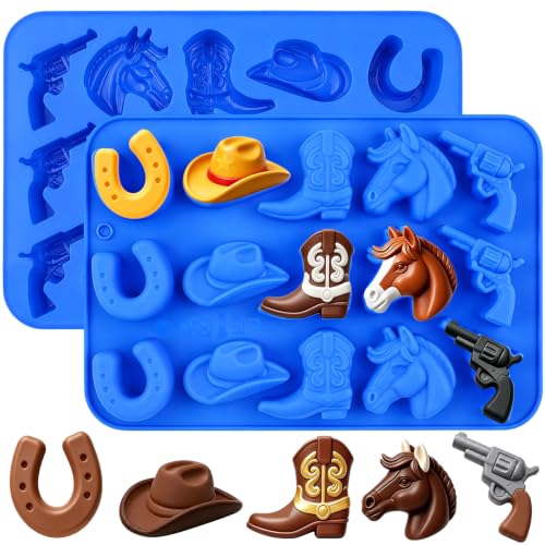 Cowboy Chocolate Molds 15Cavity Western Cowboy Candy Silicone Mold - color: cowboy