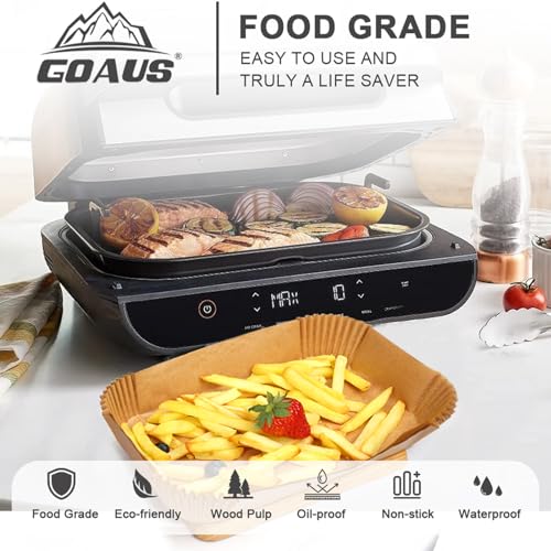 GOAUS Parchment Paper Liners 150 Pcs for Ninja Foodi Smart XL, Air Fryer Liners Disposable Rectangle Accessories Fit Ninja Grill FG551/DG551/IG651 - size: 11.5 x 6