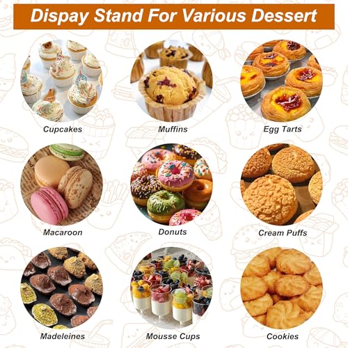 3 Tier Acrylic Cupcake Tower, 10" 12" 14" Round Trays - size: 14" x 14" x 9.1"