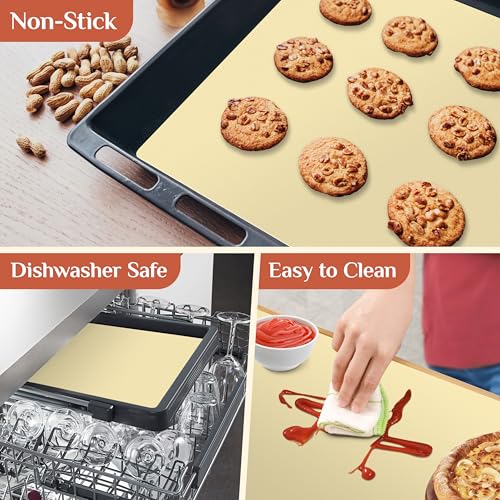 GTJ Silicone Baking Mat Roll, Reusable Baking Sheet Liners, 16 in x 10 ft - color: Beige, size: 120"L x 16"W