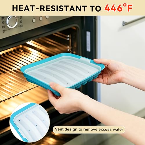 Silicone Baking Molds, Sausage-Shaped - color: Blue