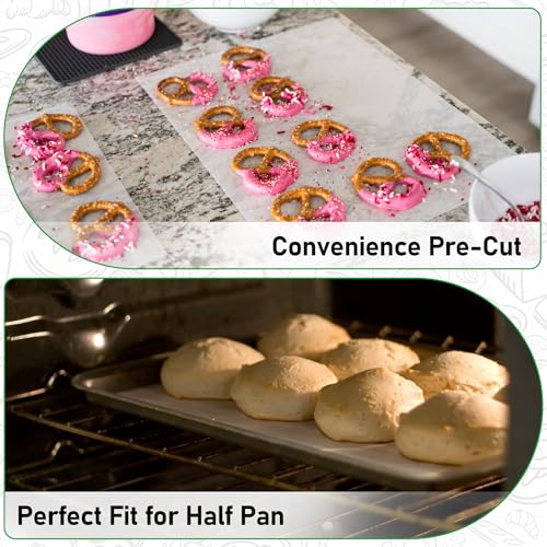 EcoDispose 100 Pcs Non-Stick Parchment Paper Baking Sheets 12-3/16"x16-3/8" - color: White, size: Half pan -100PCS