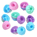 To encounter 24Pack Silicone Molds, Nonstick 3 inches Donut Mold, Silicone Baking Cups, Donut Pan, Muffin, Jello, Bagel Pan, Oven- Microwave- Dishwasher Safe - color: Blue/Green/Pink/Purple, size: 3" x 1.4"