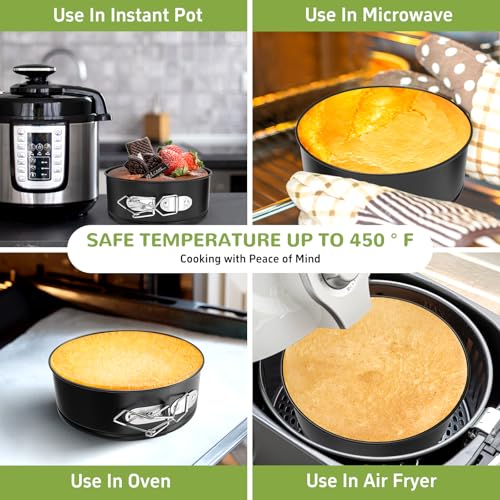 ZeroPone 4 Pack Mini Springform Pan Set for Mini Cheesecake Pizza - size: 4 Inch - 4 Pack