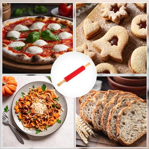 uxcell 9.6 Inch Silicone Rolling Pin Small Dough Roller Red - color: Red, size: 9.6 Inch