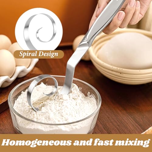 10" Stainless Steel Danish Dough Whisk with Silicone Basting Brush