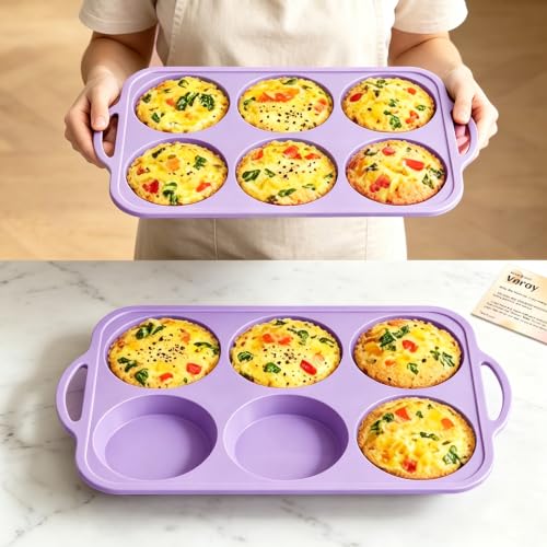 Purple Silicone Egg Molds Baking：2 Pack 4 Inch Egg Sandwich Mold with Frame - color: Purple