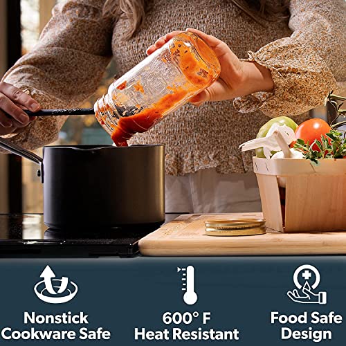 DI ORO Silicone Jar Spatula Set - 600F Heat Resistant, 5-Pc Stone - color: Stone