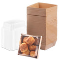 BUIYLV 50 Pack Charcuterie Boxes with Clear Lids, 4 Inches Brown Dessert Boxes To Go Disposable Mini Charcuterie Boxes for Cookie, Sandwich, Strawberry, Cupcake, Macaron, Cake Slice - color: Brown