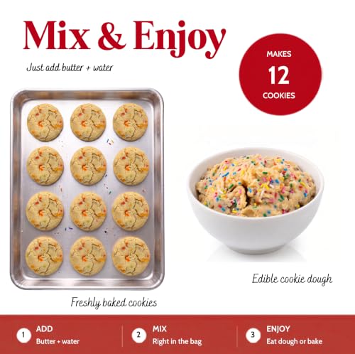 Baking Coach 2 Pack Mix & Eat or Bake Cookies - Edible Cookie Dough Mix Kit - color: 2 Pack Chocolate Chip Sprinkle